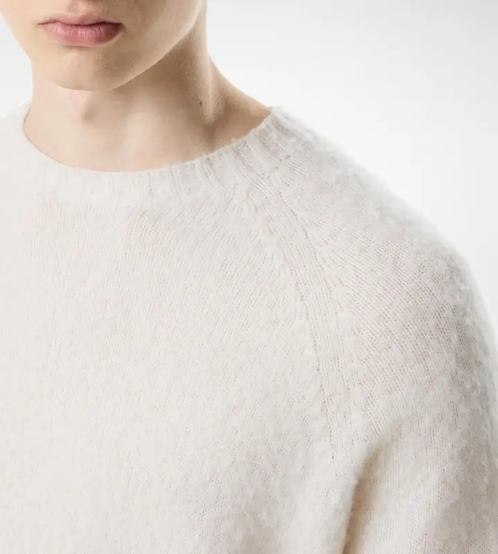SCOTTISH TEASEL CASHMERE CREW NECK CHALK online